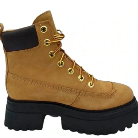 Timberland Womens Size 8  Sky Wheat Nubuck 6in Lace Up Platform Boots - Picture 2 of 7
